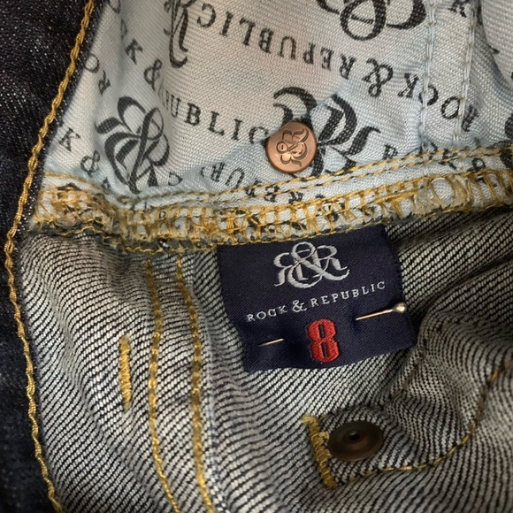 Rock & Republic jeans Jeans Women's 8 dark wash studded Sadie Straight Leg VTG - Picture 14 of 14